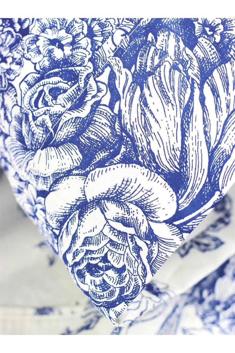 Toile Print 400 Thread Count Cotton Sheet Set, Alternate, color, NAVY