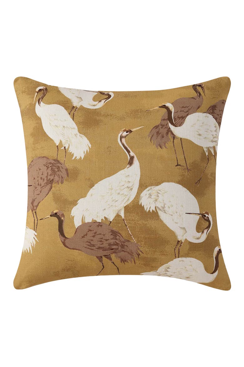 Golden Crane Accent Pillow, Main, color, GOLD