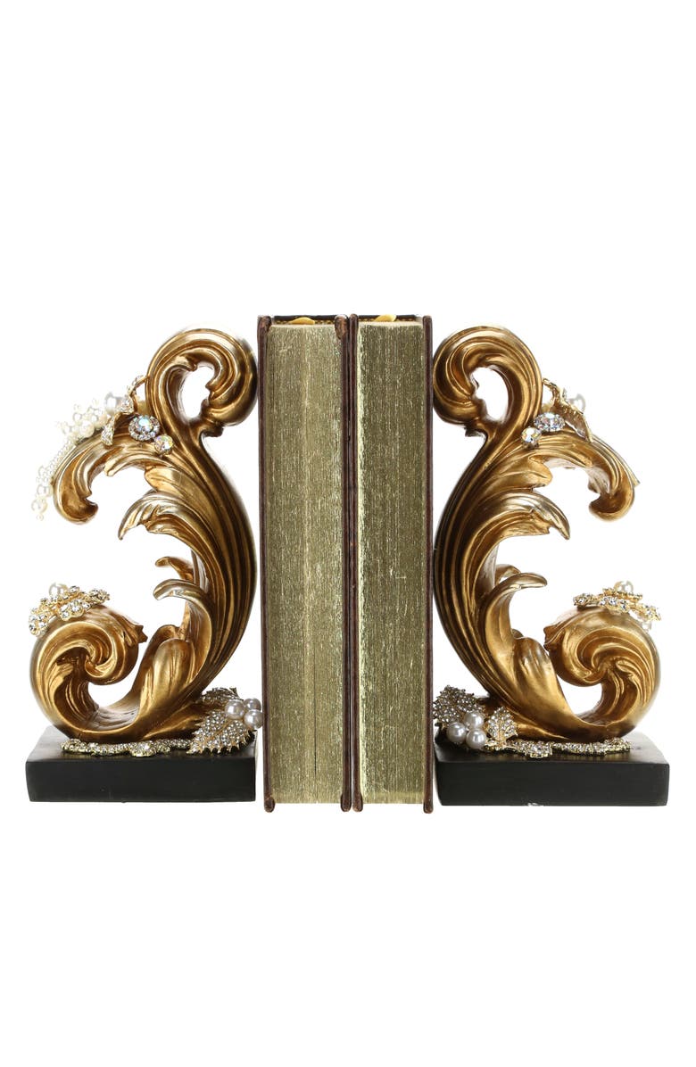 Mark Roberts Jeweled Baroque Bookends, Set of 2, Main, color, Gold