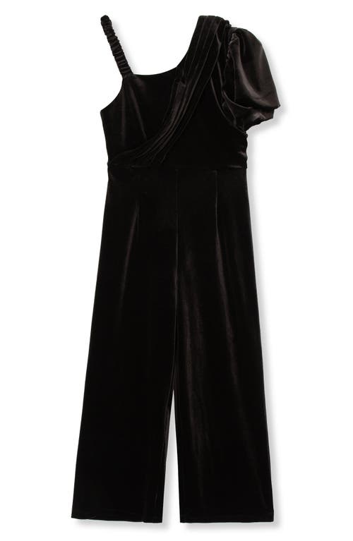 HABITUAL HABITUAL KIDS KIDS' ASYMMETRIC VELOUR WIDE LEG JUMPSUIT