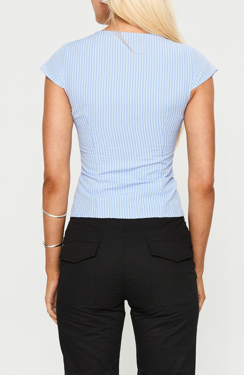 Princess Polly Indulgence Stripe Seersucker Corset Top, Alternate, color, Blue Stripe