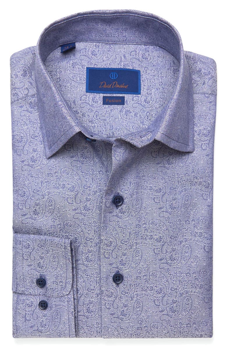 David Donahue Fusion Jacquard Dress Shirt, Main, color, 