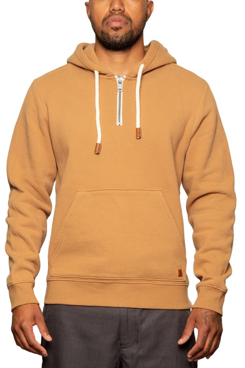 Slater Quarter Zip Hoodie, Main, color, CAMEL
