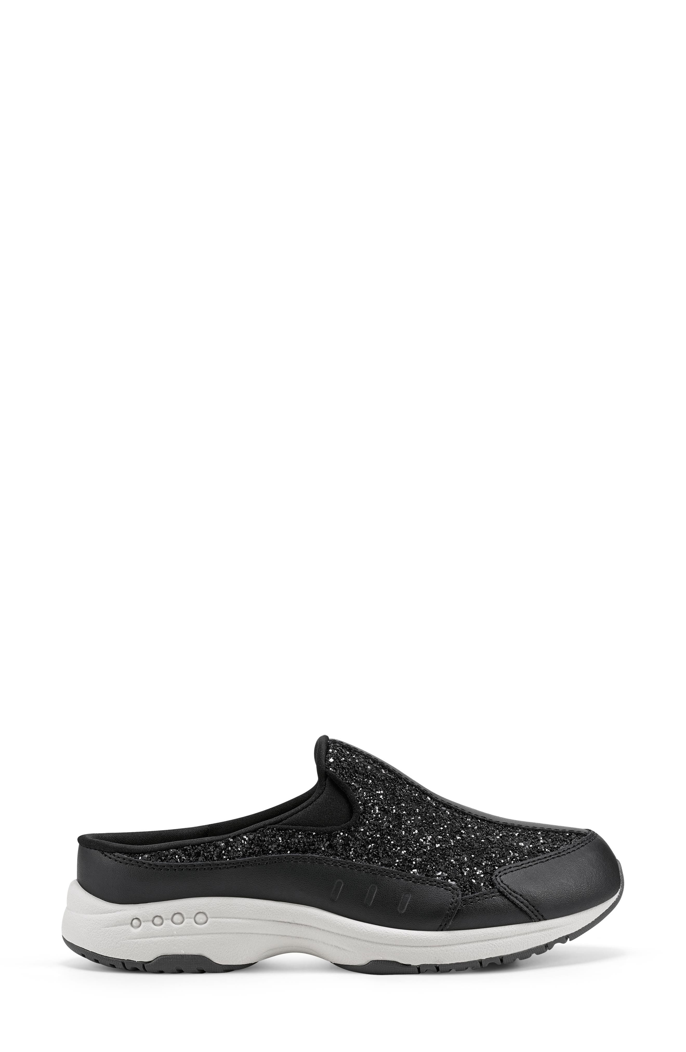 Traveltime Glitter Slip-On Sneaker, Alternate, color, BLACK