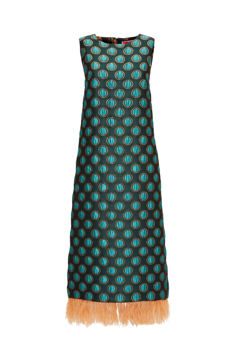 Column Dress, Alternate, color, Jacquard Winter Sun Emerald