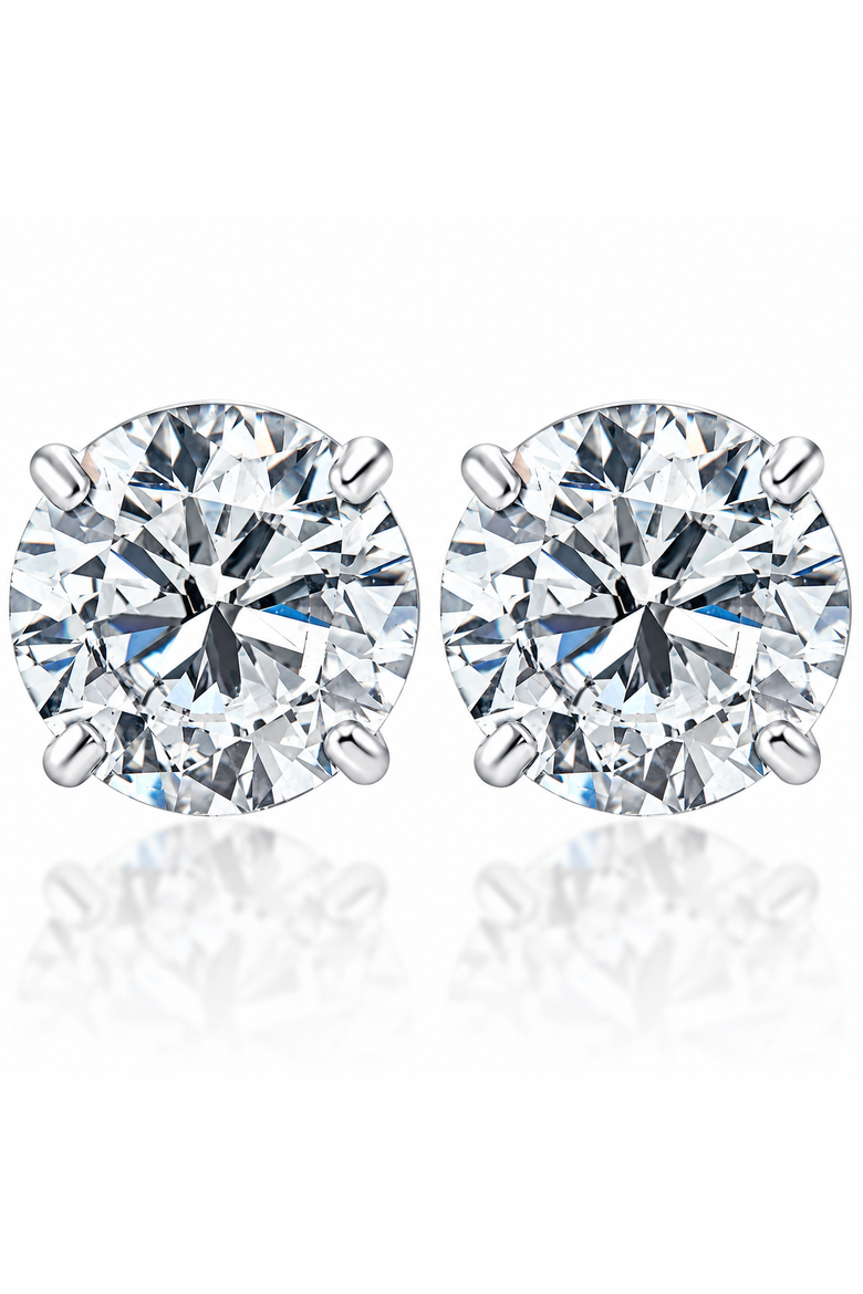 1 1/2ct Lab Grown Diamond Studs 14k Gold Earrings, Main, color, 14k White Gold