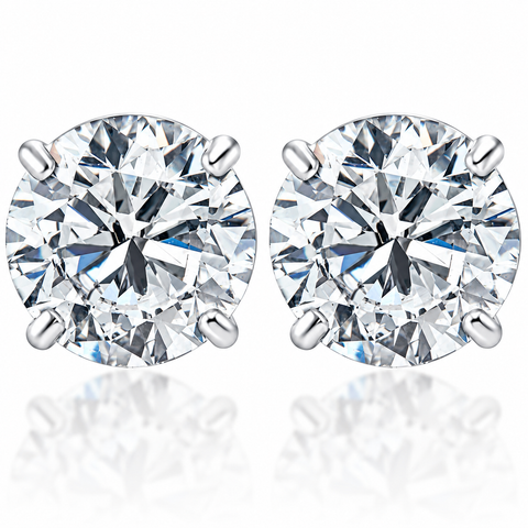 1 1/2ct Lab Grown Diamond Studs 14k Gold Earrings