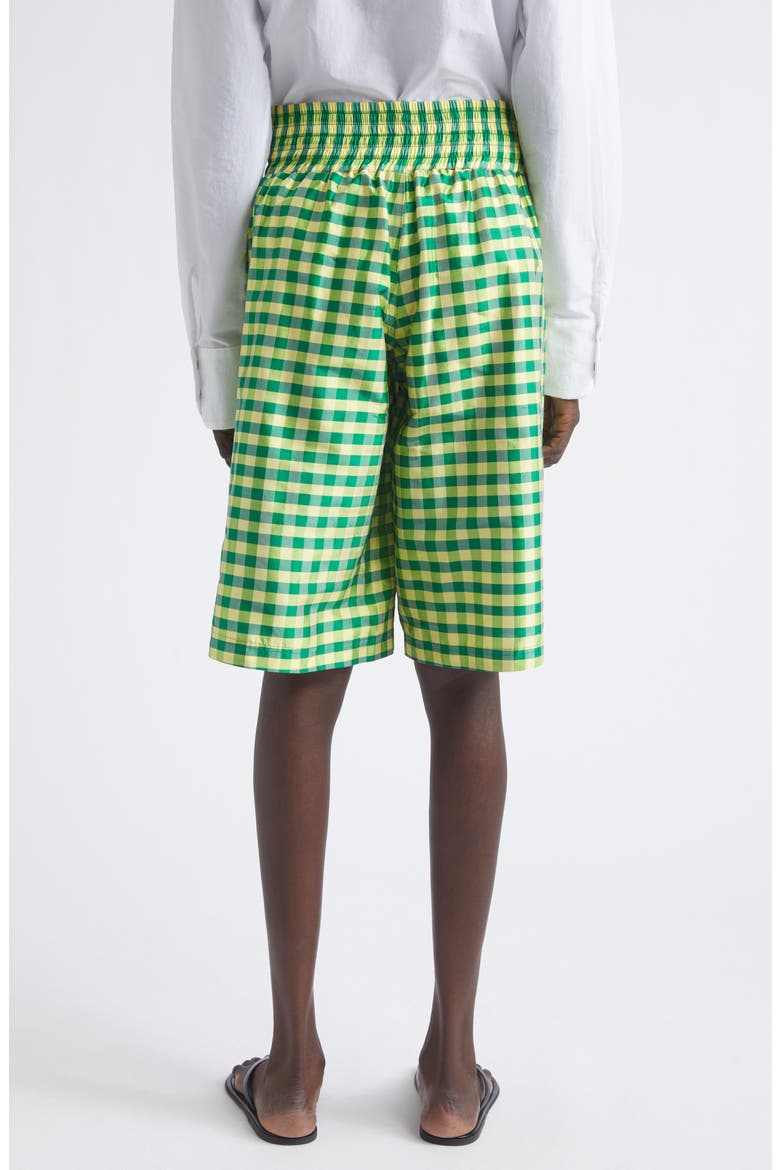 Silk Gingham Boxing Shorts, Alternate, color, GINGHAM GREEN YELLOW