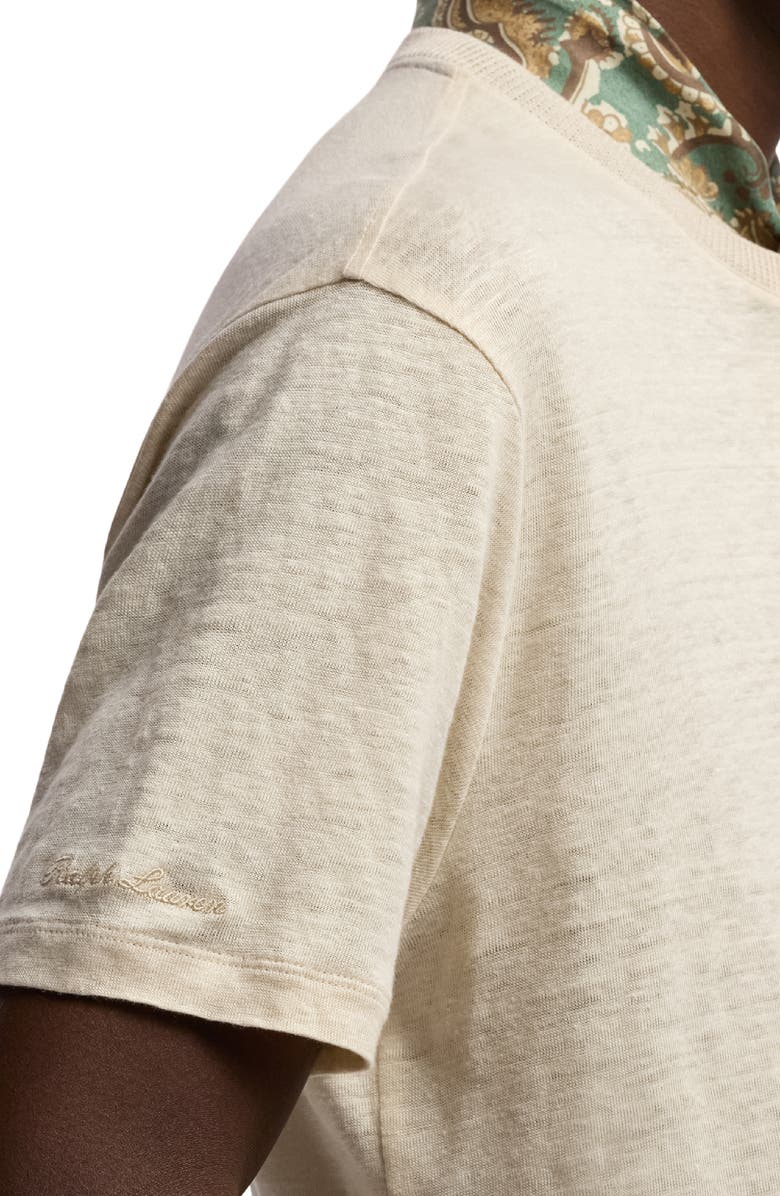 Ralph Lauren Purple Label Linen Jersey Pocket T-Shirt, Alternate, color, Limestone