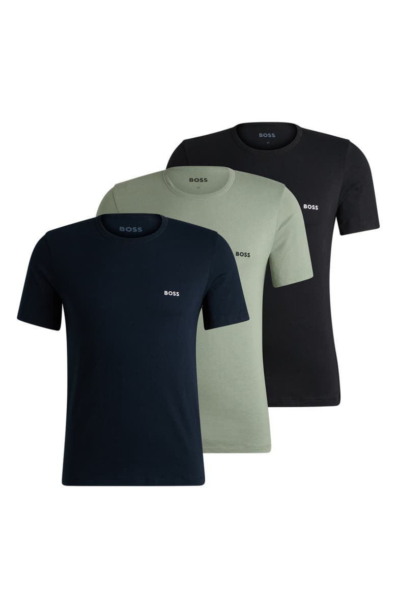 BOSS 3-Pack Classic Crewneck T-Shirts, Main, color, 