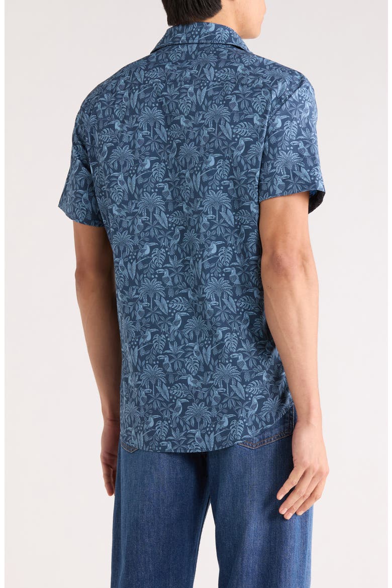 Tukano Slim Fit Short Sleeve Button-Up Shirt, Alternate, color, NAVY TOUCAN