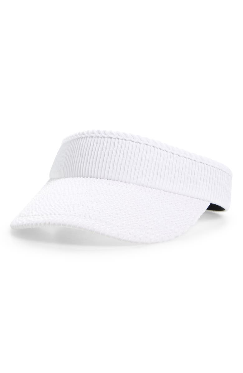 Lele Sadoughi Swimmer Bow Tie Visor, Main, color, Chalk