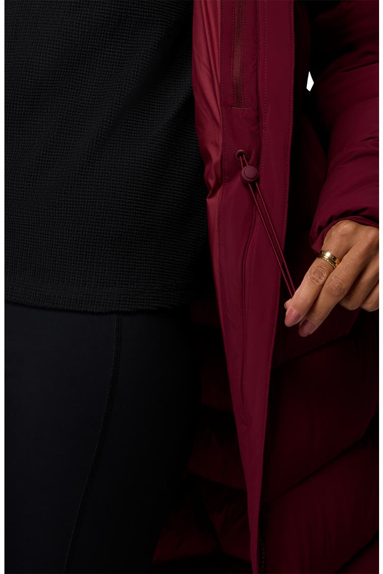 Amaze Puff Long Hooded Jacket, Alternate, color, RICH WINE 624