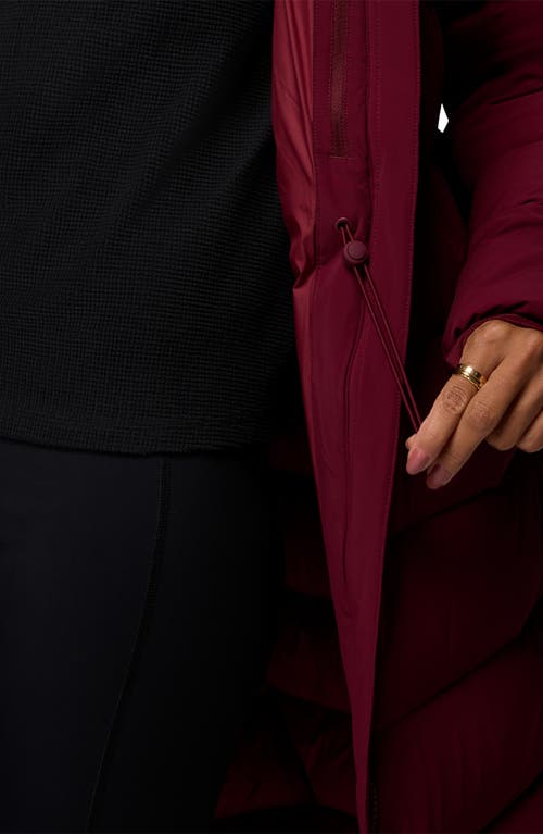 Columbia Amaze Water Repellent 650 Fill Power Down Puffer Coat In Burgundy