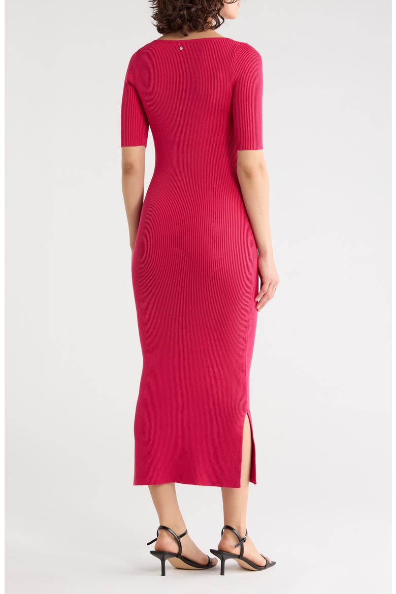 Ribbed Midi Dress, Alternate, color, MED PNK