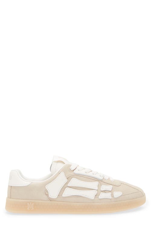 Amiri Mens Pacific Bones Branded Suede Low-top Trainers Brow In Sand