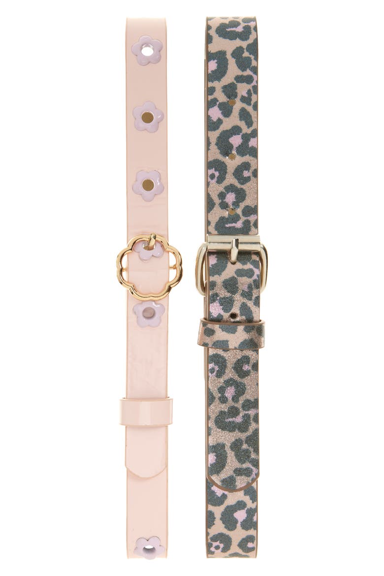 Kids' Pack of 2 Assorted Belts, Main, color, PINK/ GOLD