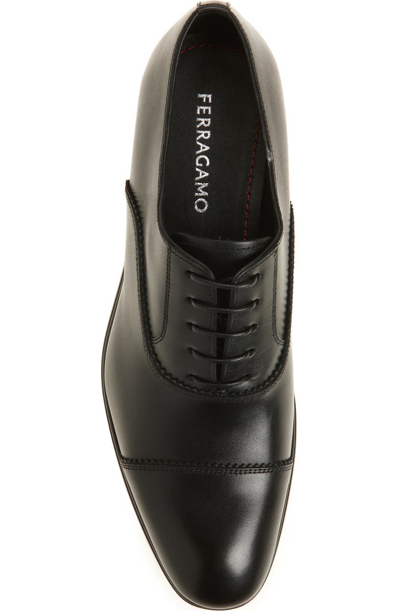 FERRAGAMO Boston Cap Toe Oxford, Alternate, color, Nero