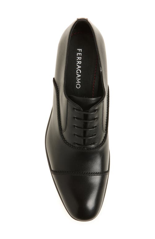 Ferragamo Boston Cap Toe Oxford In Nero