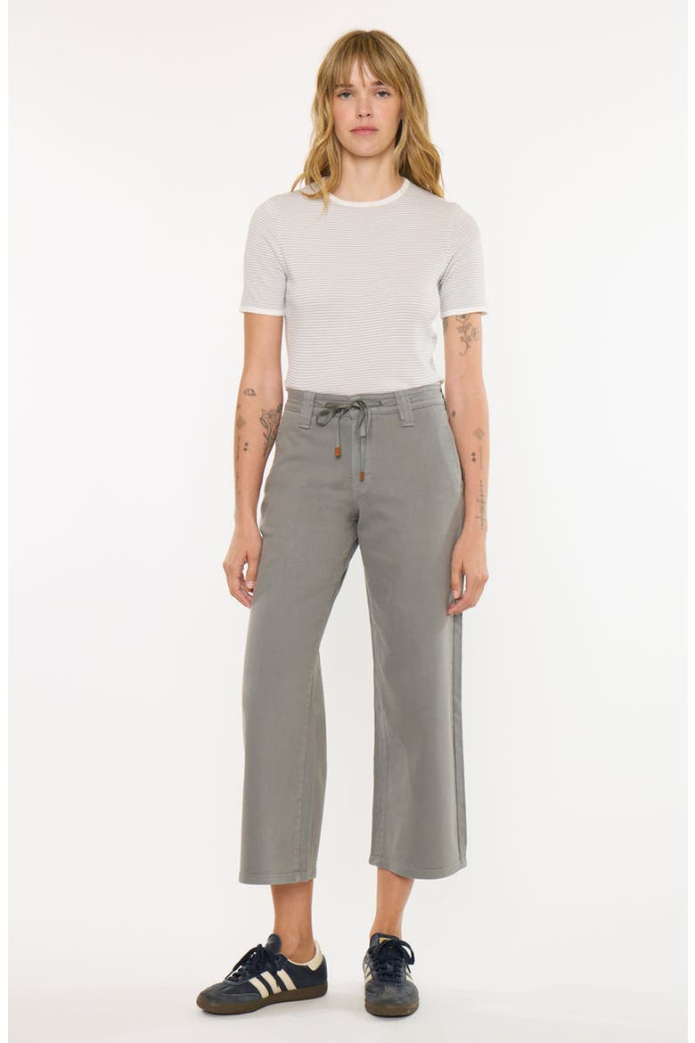 Lana High Rise Crop Wide Leg Pants, Alternate, color, Olive