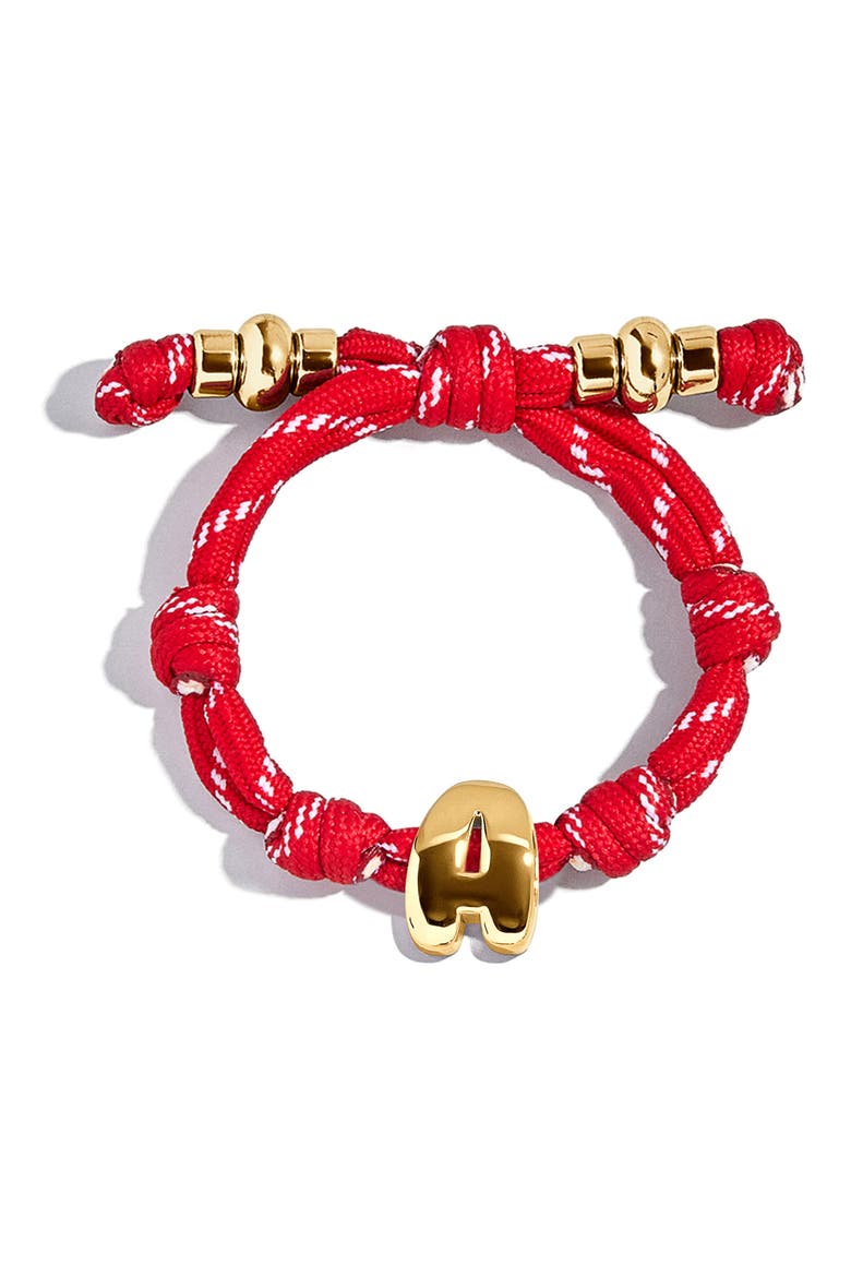 Knotty Initial Bracelet, Main, color, RED A