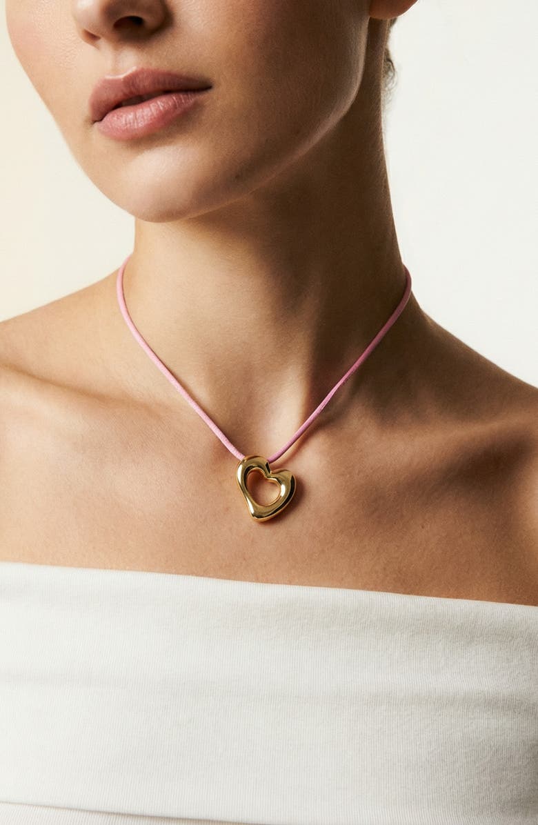 ARGENTO VIVO Open Heart Pendant Necklace, Alternate, color, Gold