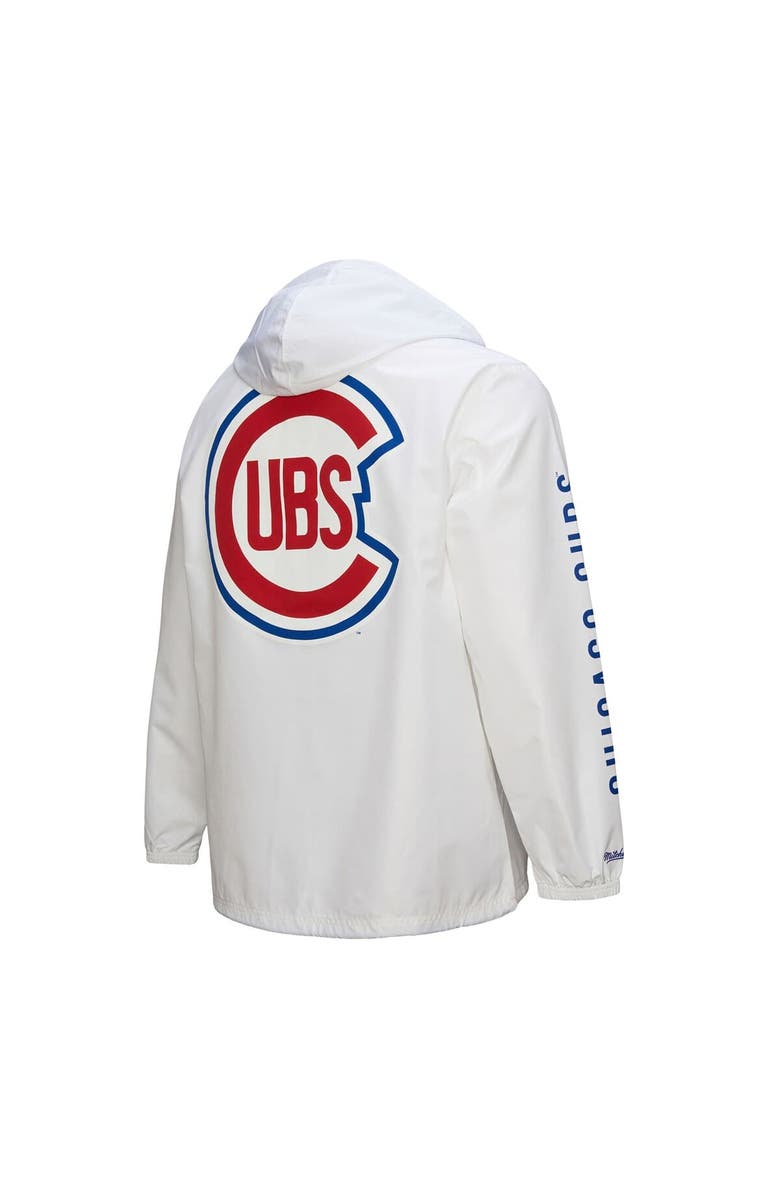Mitchell & Ness Men's Mitchell & Ness White Chicago Cubs Vintage Full-Snap Hooded Coaches Jacket, Alternate, color,