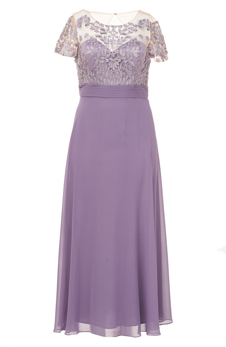 JS Collections Floral Embroidered Chiffon Gown, Alternate, color,