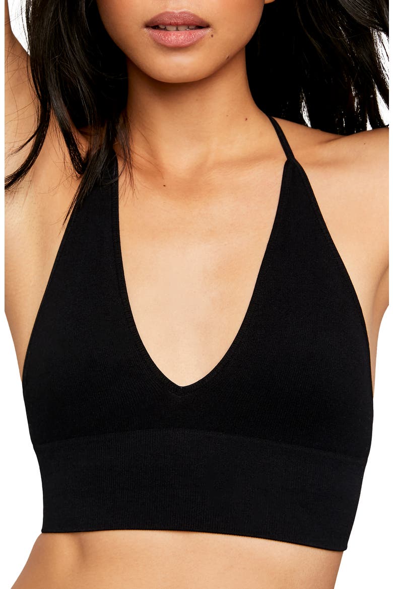 Intimately FP Scoop Me Up T-Back Bralette, Main, color, BLACK