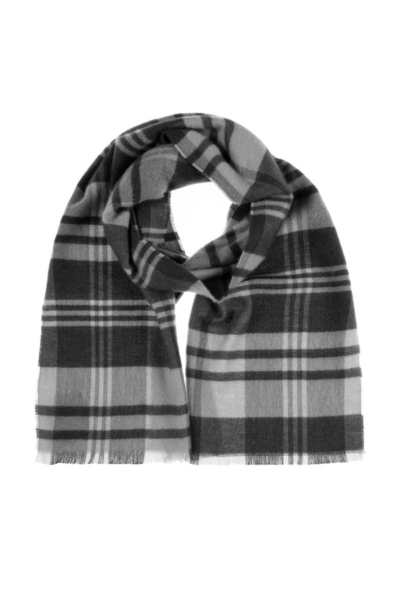 Hunter Plaid Scarf, Alternate, color, Black/Grey