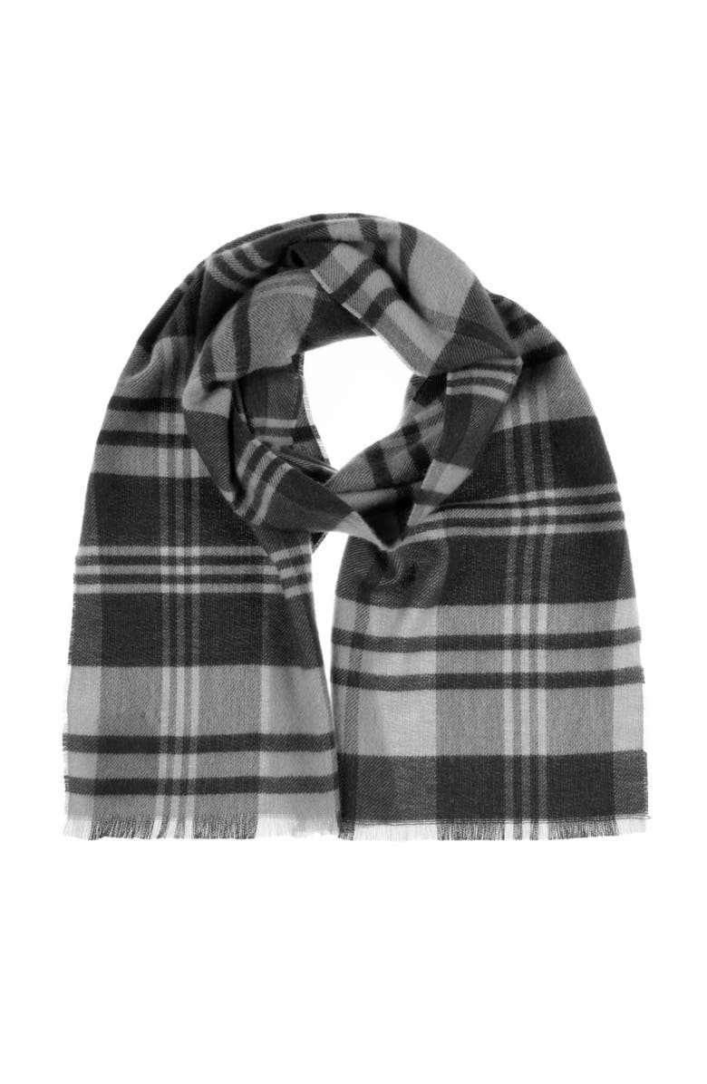 Faherty Hunter Plaid Scarf, Alternate, color, Black/Grey