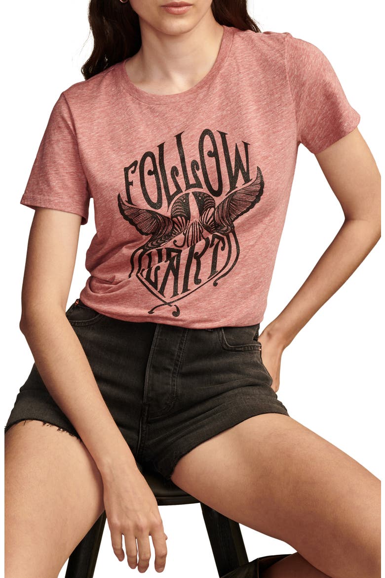 Follow Your Heart Graphic T-Shirt, Main, color, 6230 BRICK RED