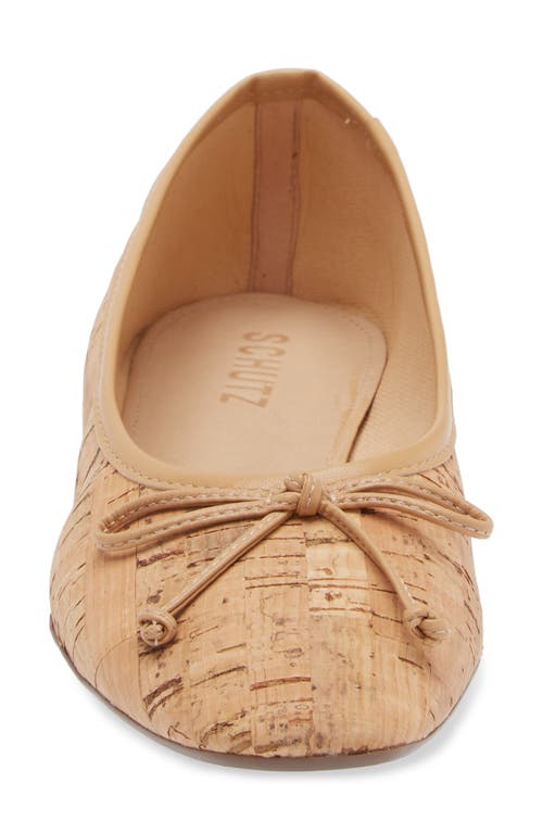 Schutz Arissa Square Toe Ballet Flat In Natural/light Wood