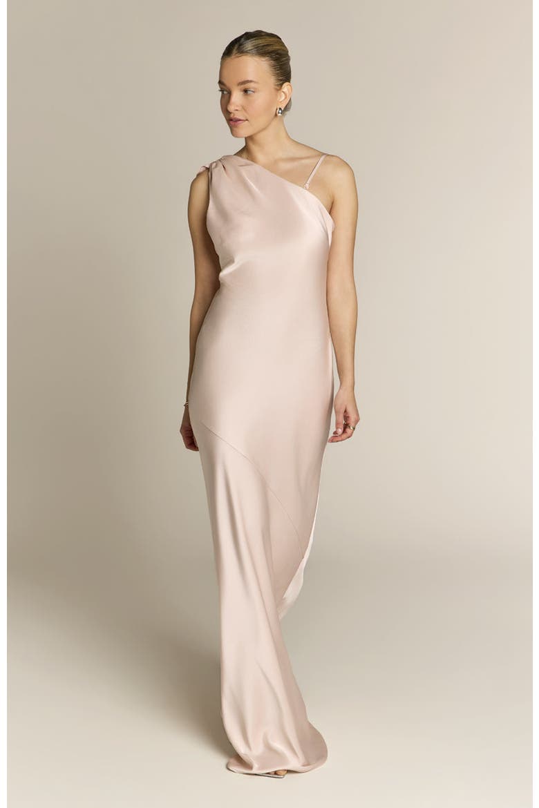 Raye One Shoulder Dress, Alternate, color, Champagne