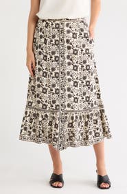 MAX STUDIO Button Front Maxi Skirt