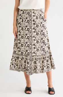 MAX STUDIO Button Front Maxi Skirt