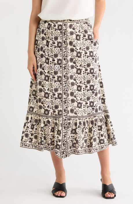 MAX STUDIO Button Front Maxi Skirt
