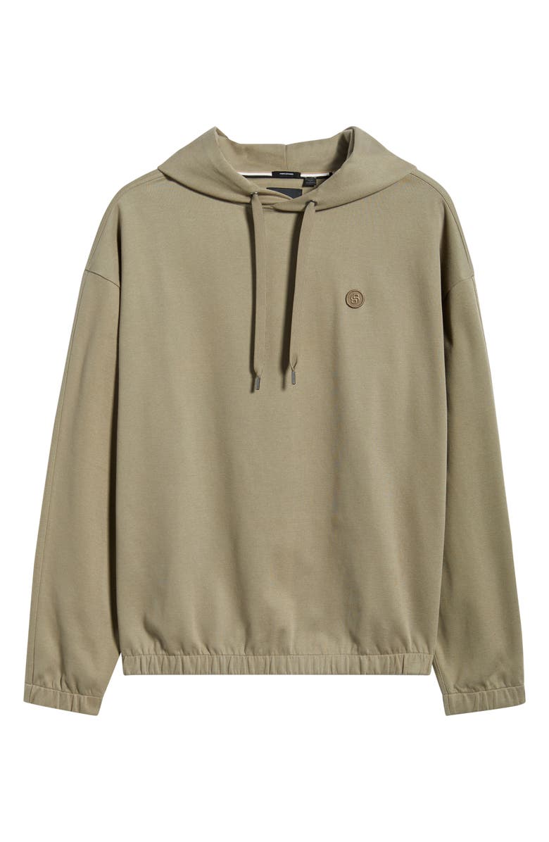 BOSS Stevens Cotton Pullover Hoodie, Alternate, color, Brown