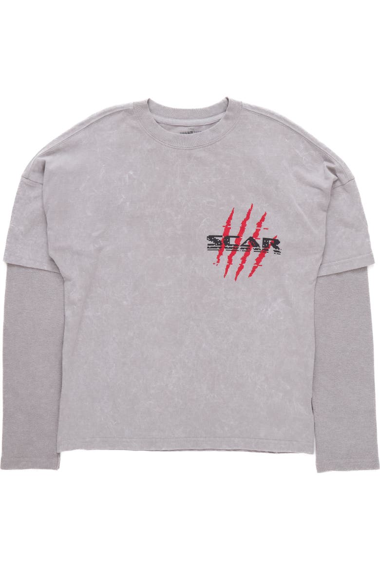 Princess Long Sleeve Layered T-Shirt, Main, color, Grey Cloud Scar