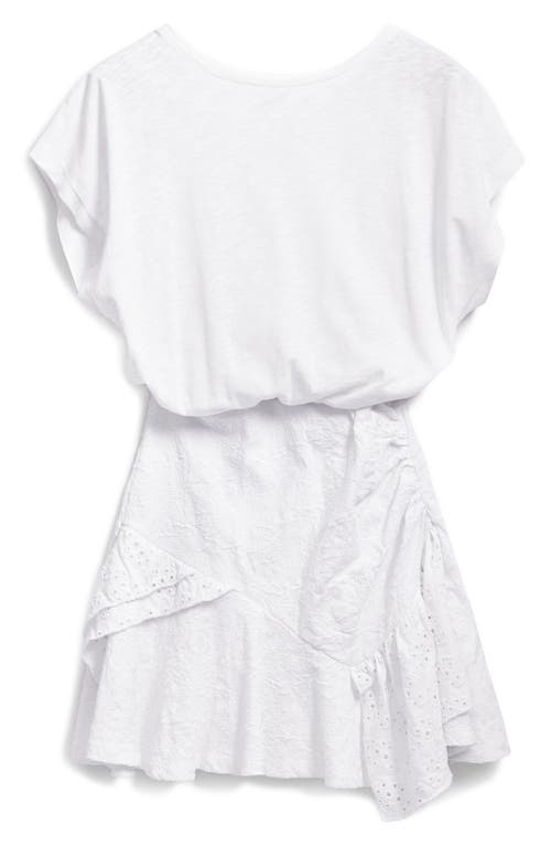 Desigual Combined Short Dress In White