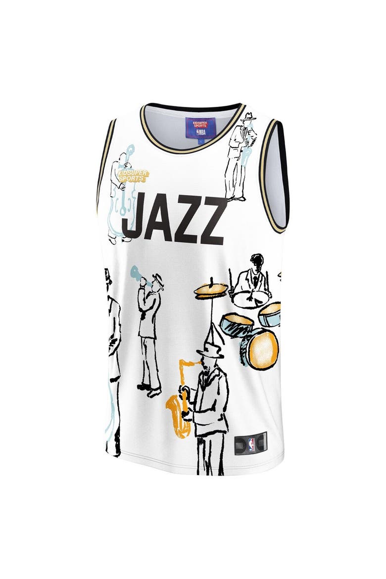 Unisex NBA & KidSuper Studios by Fanatics White Utah Jazz Hometown Jersey, Alternate, color, White