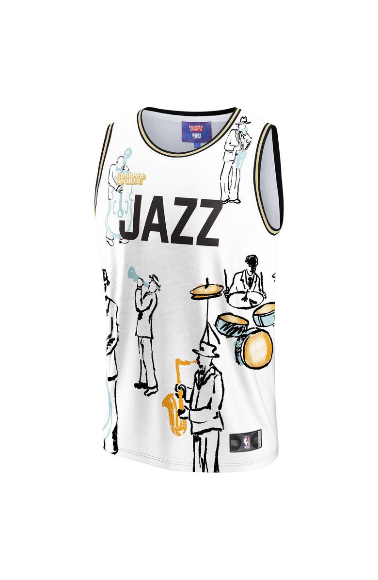 NBA X KIDSUPER Unisex NBA & KidSuper Studios by Fanatics White Utah Jazz Hometown Jersey, Alternate, color, White
