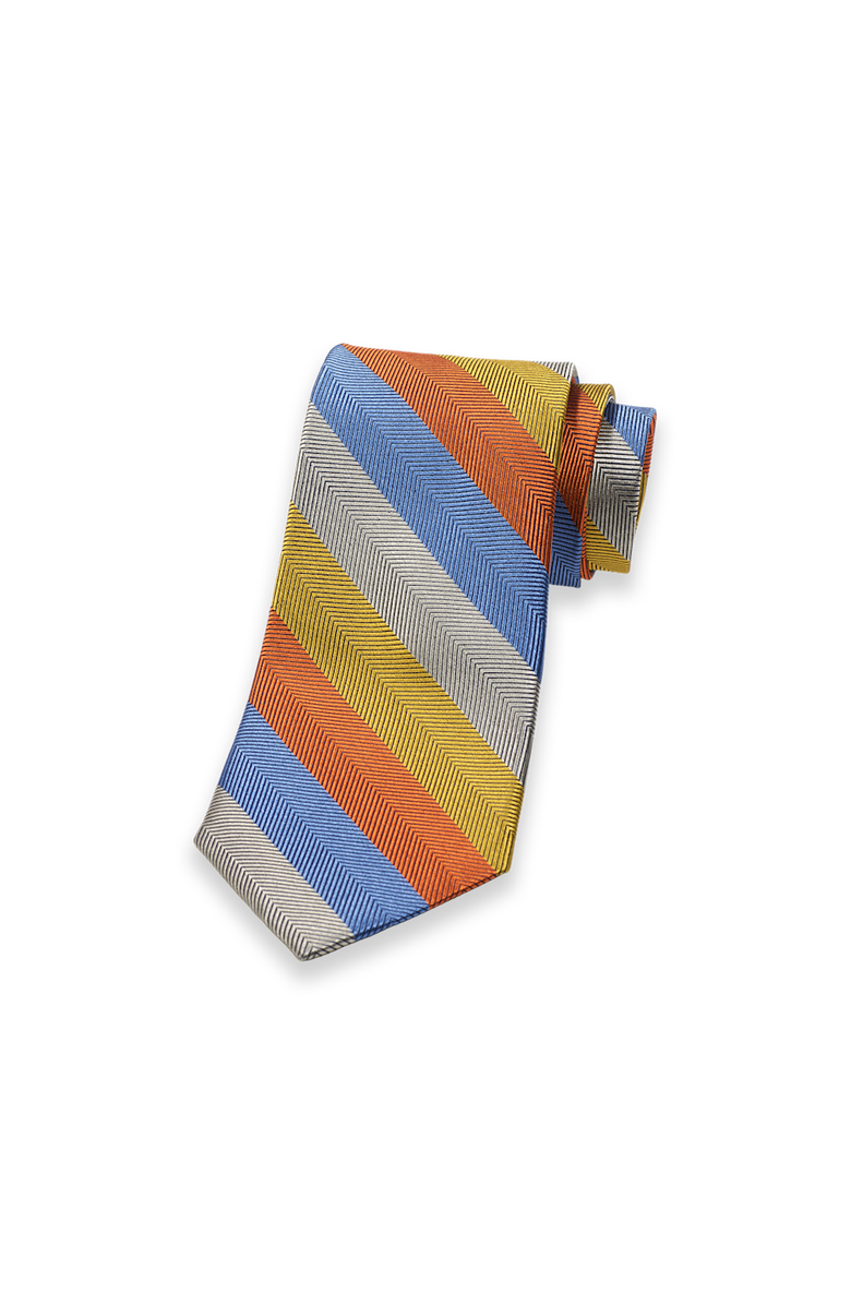 Paul Fredrick Patterned Woven Silk Tie, Main, color, Light Blue Multi