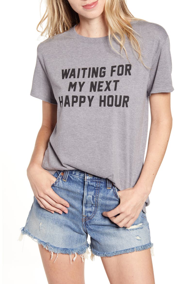 Happy Hour Loose Tee, Main, color, HEATHER GREY