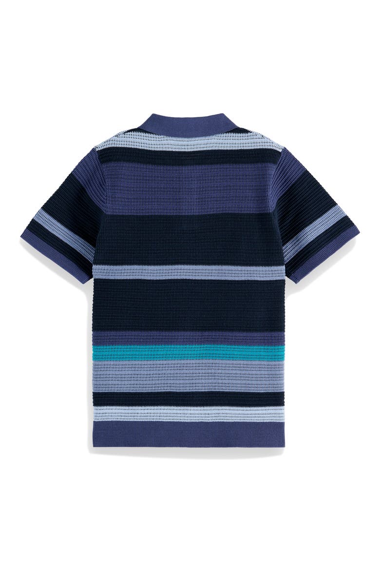 Kids' Stripe Textured Polo, Alternate, color, OCEANA STRIPES