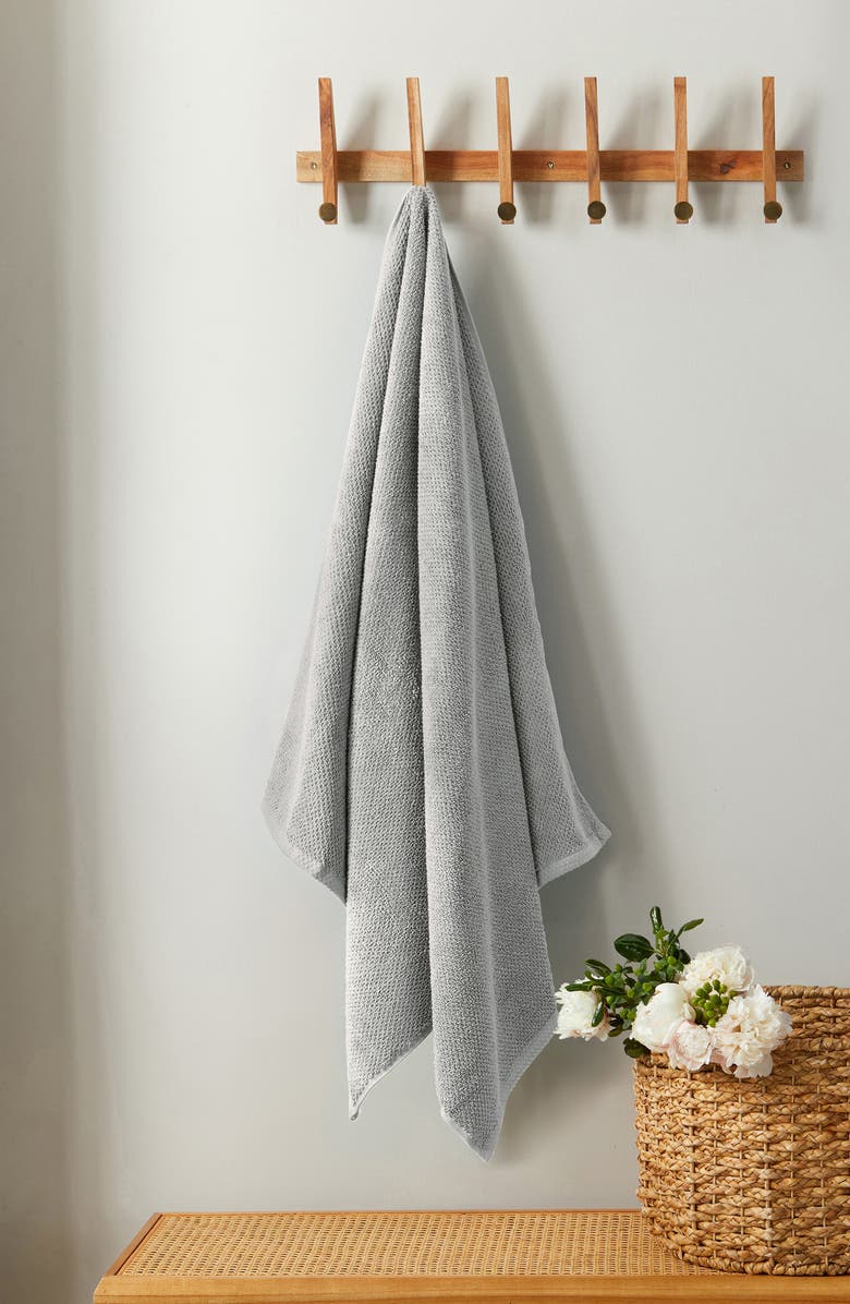 Woven & Weft Cotton Bath Sheet, Alternate, color, Light Grey