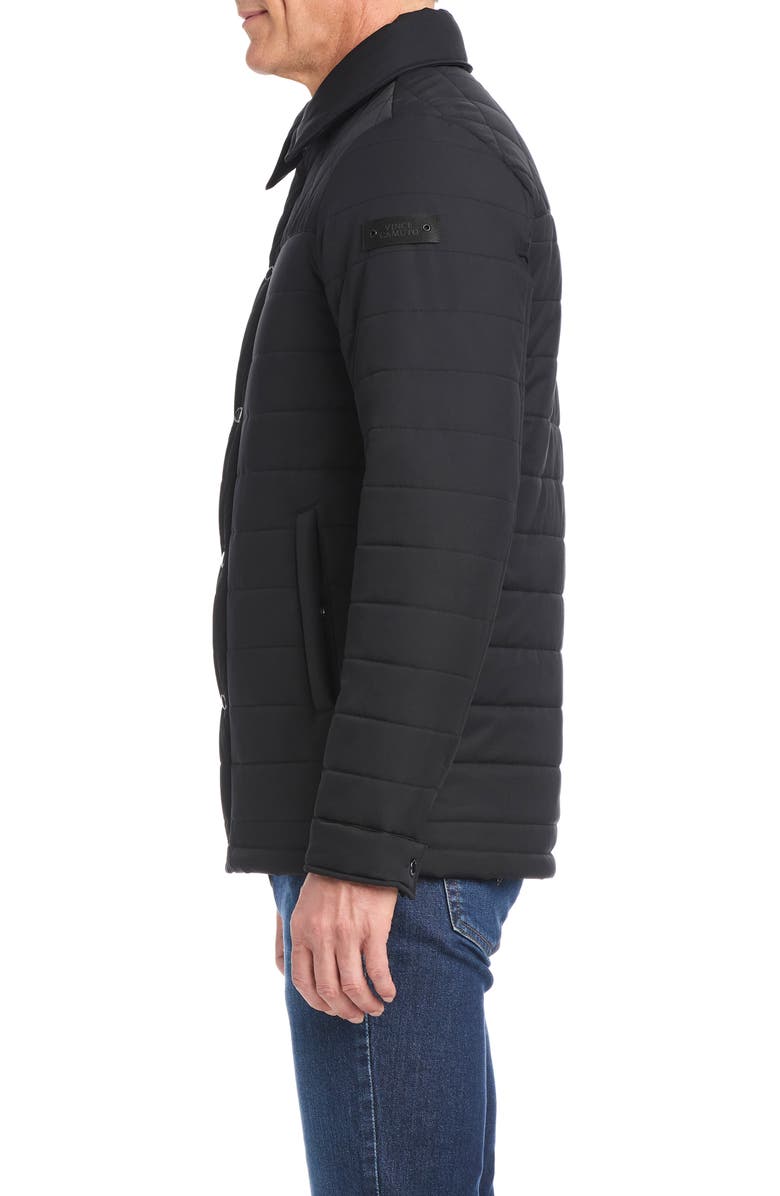 Vince Camuto Quilted Shirt Jacket, Alternate, color, Black