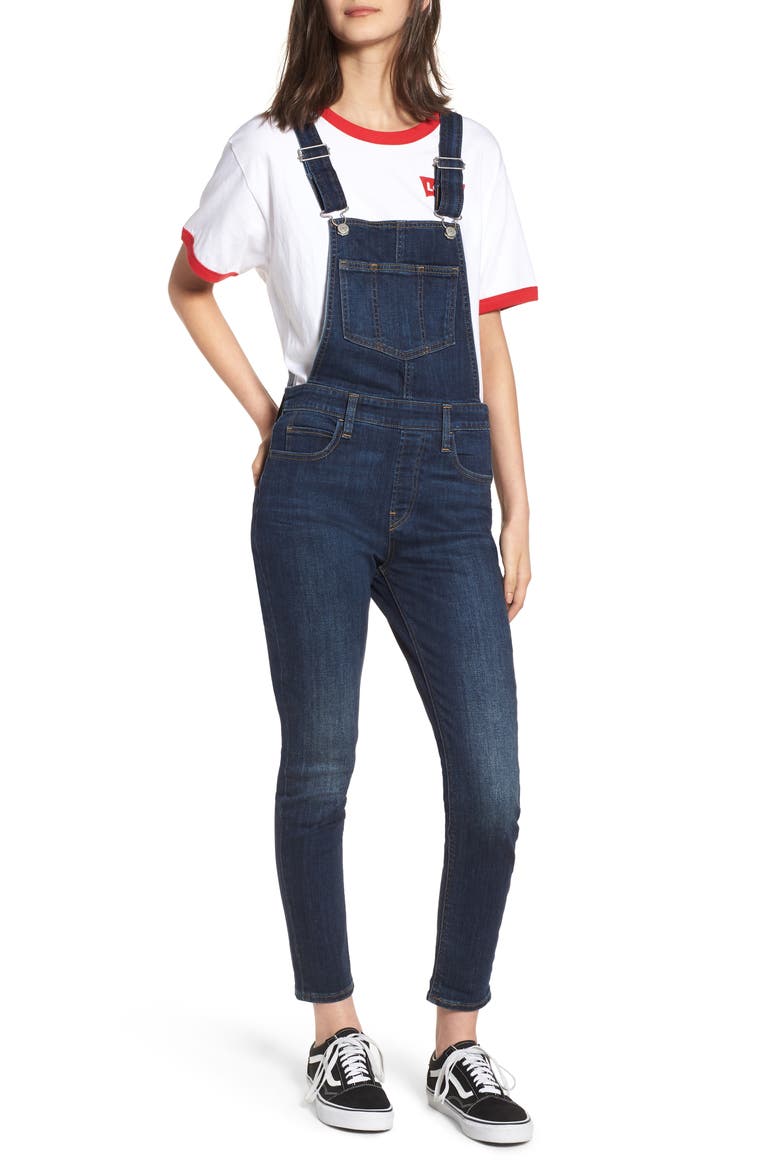 Levi's® Skinny Denim Overalls, Main, color, OVER AND OUT