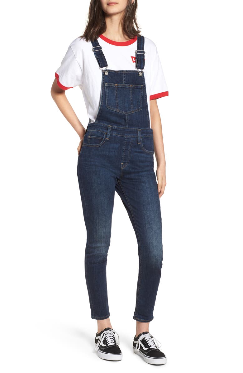 Levi's<sup>®</sup> Skinny Denim Overalls, Main, color, 