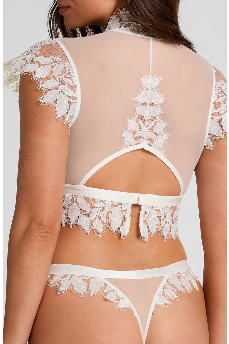 Amelia Lace & Mesh Crop Corset Top, Alternate, color, SNOW WHITE